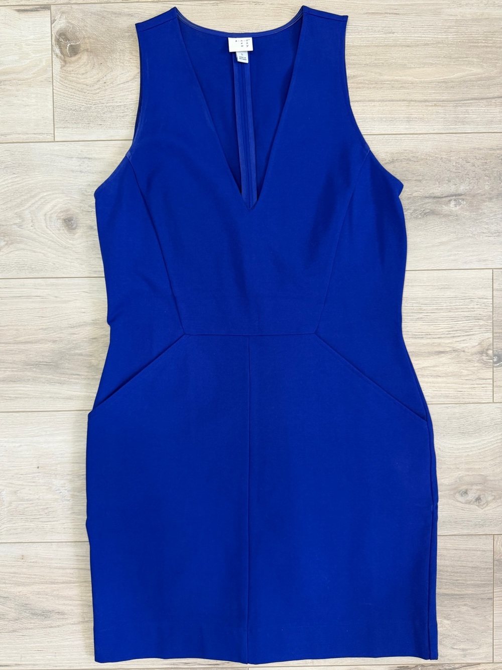 a new day Royal Blue Sleeveless V-Neck Dress w/ Pockets